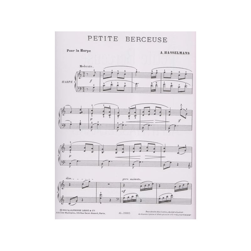 Hasselmans Alphonse - Petite berceuse