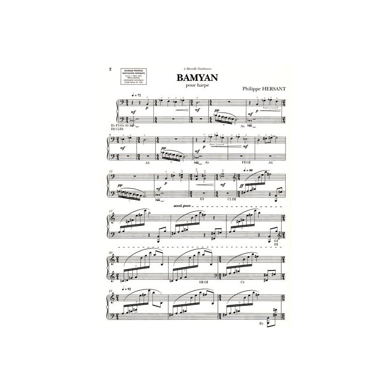 Hersant Philippe - Bamyan pour harpe