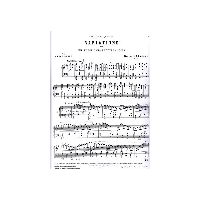 Salzedo Carlos - Variation sur 1 th