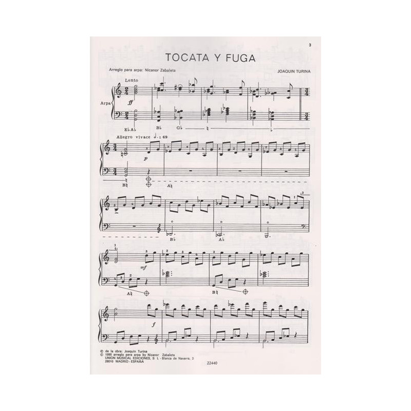 Turina Joaquin - Tocata y fuga para Arpa