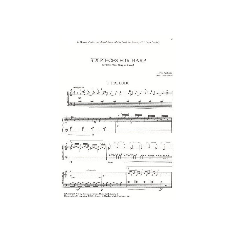 Watkins David - 6 pieces for harp