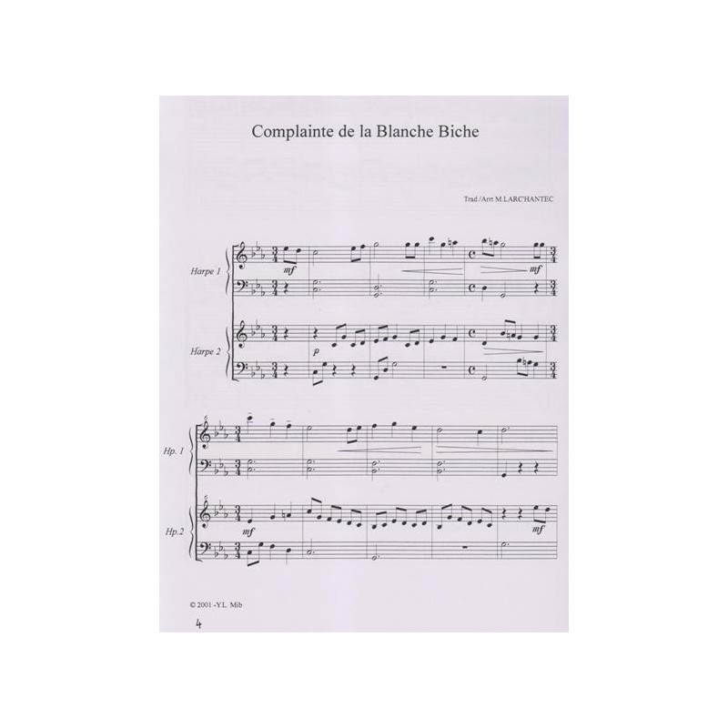 Larc'Hantec - Musique traditionnelle pour 2 harpes & 4 mains