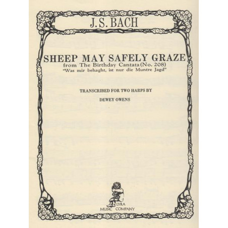 Bach Johann Sebastian - Sheep may safely graze (2 harpes)