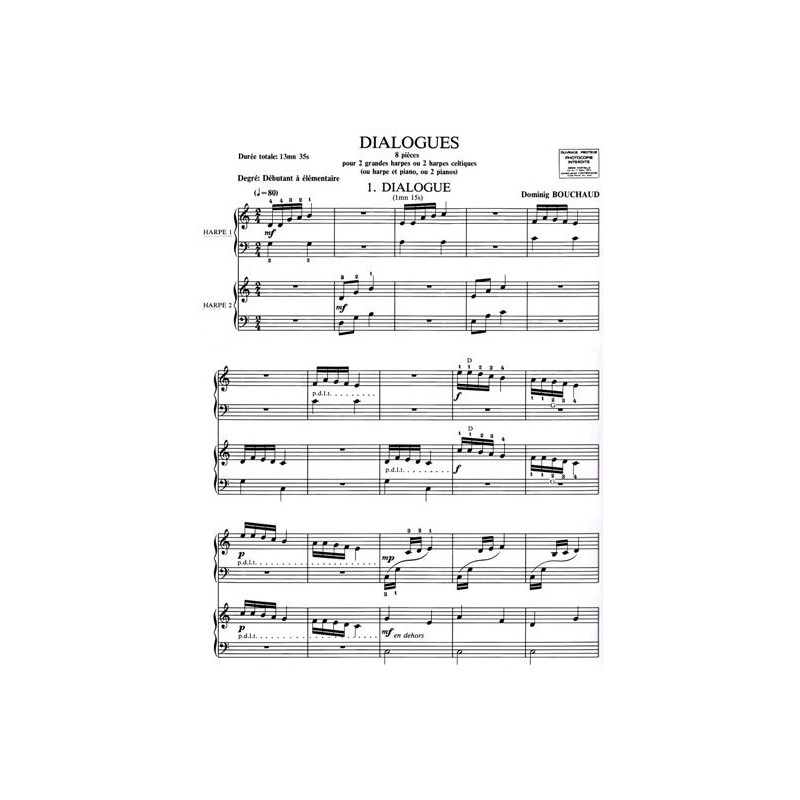 Bouchaud Dominig - Dialogues (2 harpes celtiques ou classiques)