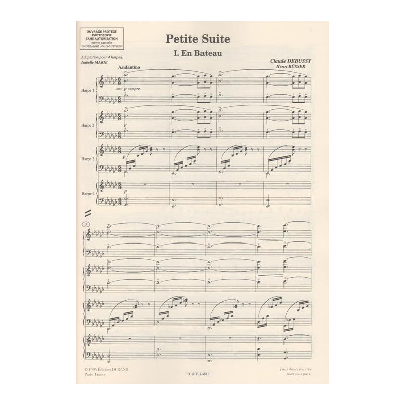 Debussy Claude - Petite suite (Conducteur, 4 harpes)