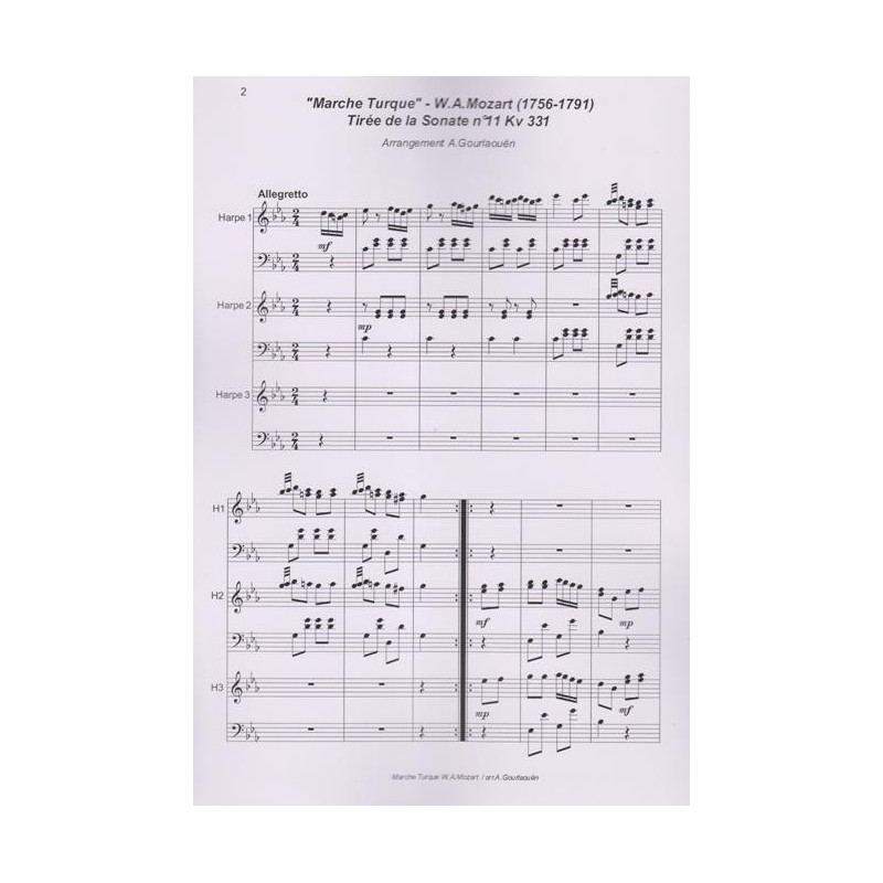 Mozart Wolfgang Amadeus - Marche turque (extrait de la sonate n