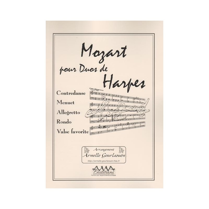 Mozart Wolfgang Amadeus - Mozart pour duos de harpes
