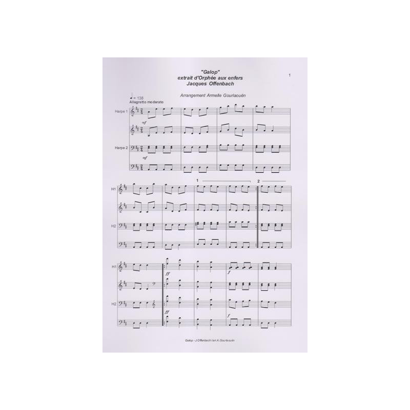 Offenbach Jacques - Galop (2 harpes)