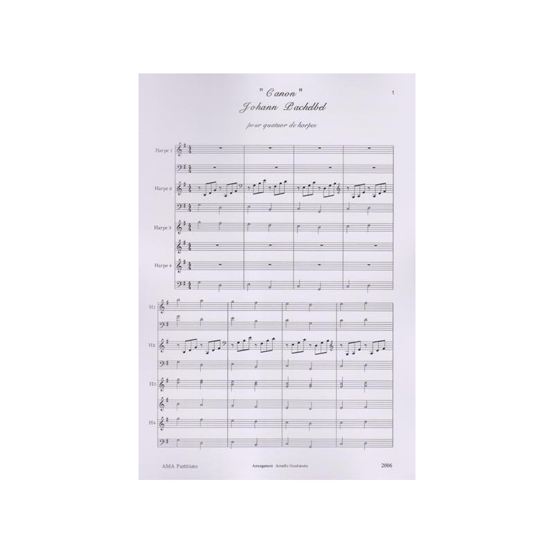 Pachelbel Johann - Canon (4 harpes)