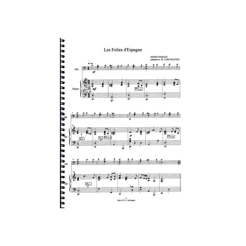 Marais Marin - Les folies d'Espagne (alto & harpe)