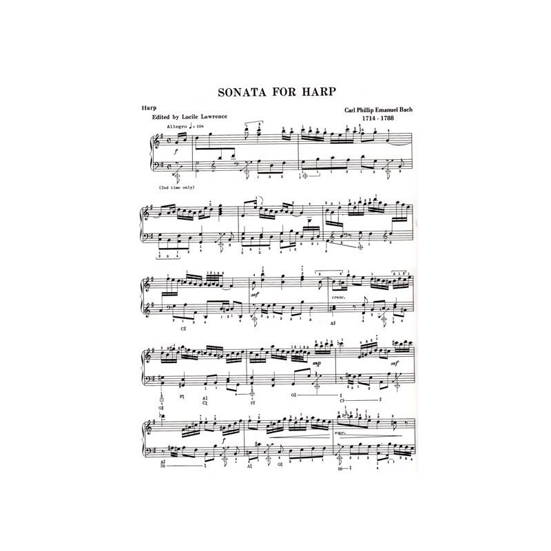 Bach Carl Philipp Emmanuel - Sonata for harp (Lucile Lawrence)