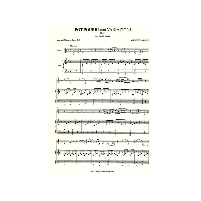 Rabboni Giuseppe - Pot-pourri con variazioni op. 14 per flauto e arpa