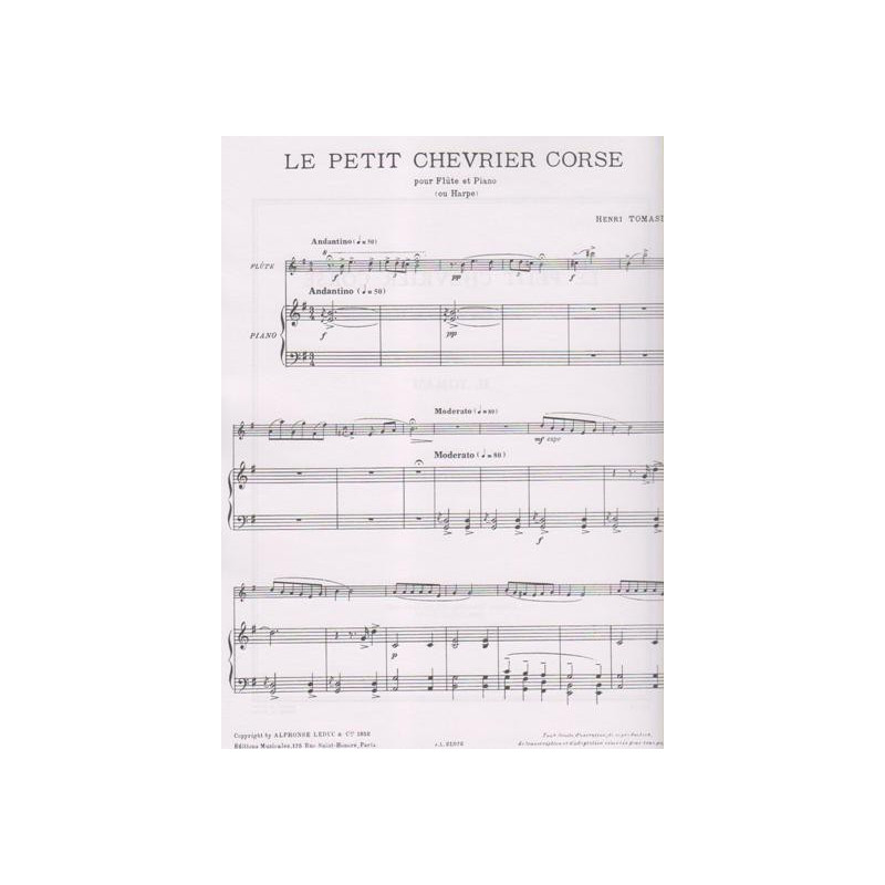 Tomasi Henri - Le petit chevrier corse (fl