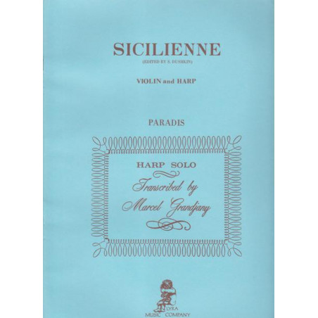 Paradis Maria Theresa - Sicilienne (Violon ou violoncelle & harpe)