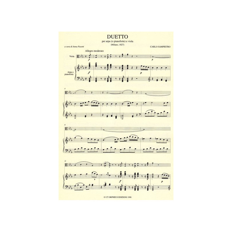 Sampietro Carlo - Duetto<br> per arpa (o pianoforte) e viola