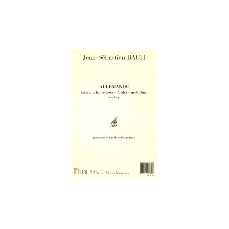 Bach Johann Sebastian - Allemande de la premi