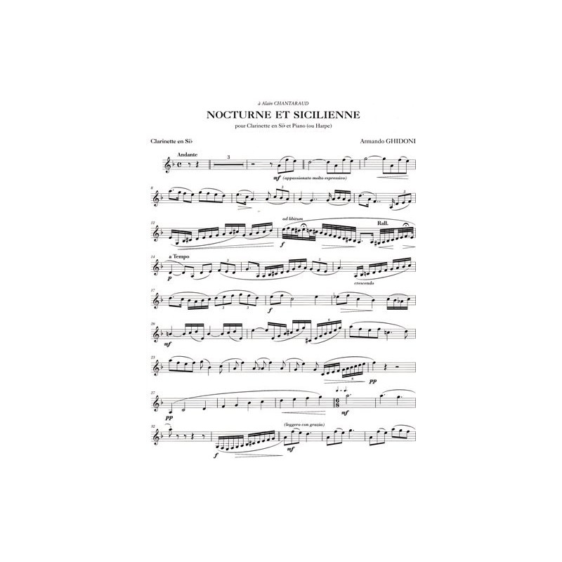 Ghidoni Armando - Nocturne et Sicilienne (clarinette & harpe)