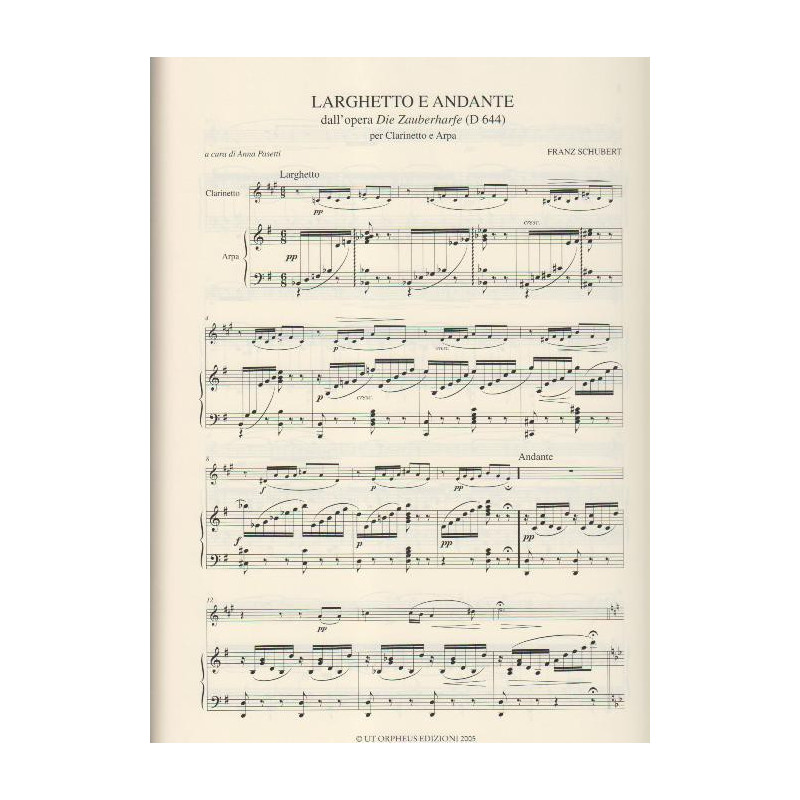 Schubert Franz - Larghetto e Andante (dall'opera die Zauberharfe) (clarinette & harpe)