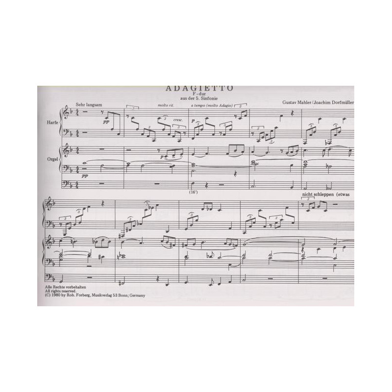 Mahler Gustav - Adagietto (harpe & orgue)