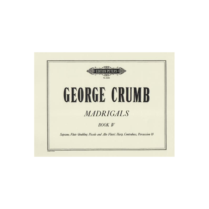 Crumb Georges - Madrigals Book IV (voix & harpe)