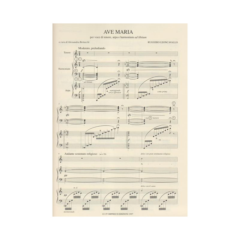 Leoncavallo Ruggero - Ave Maria (voix & harpe)