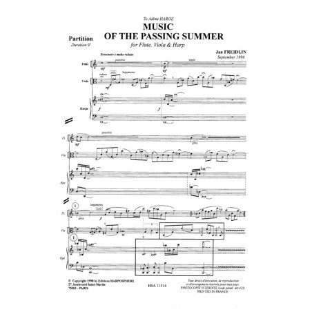 Freidlin Jan - Music of Passing Summer (fl