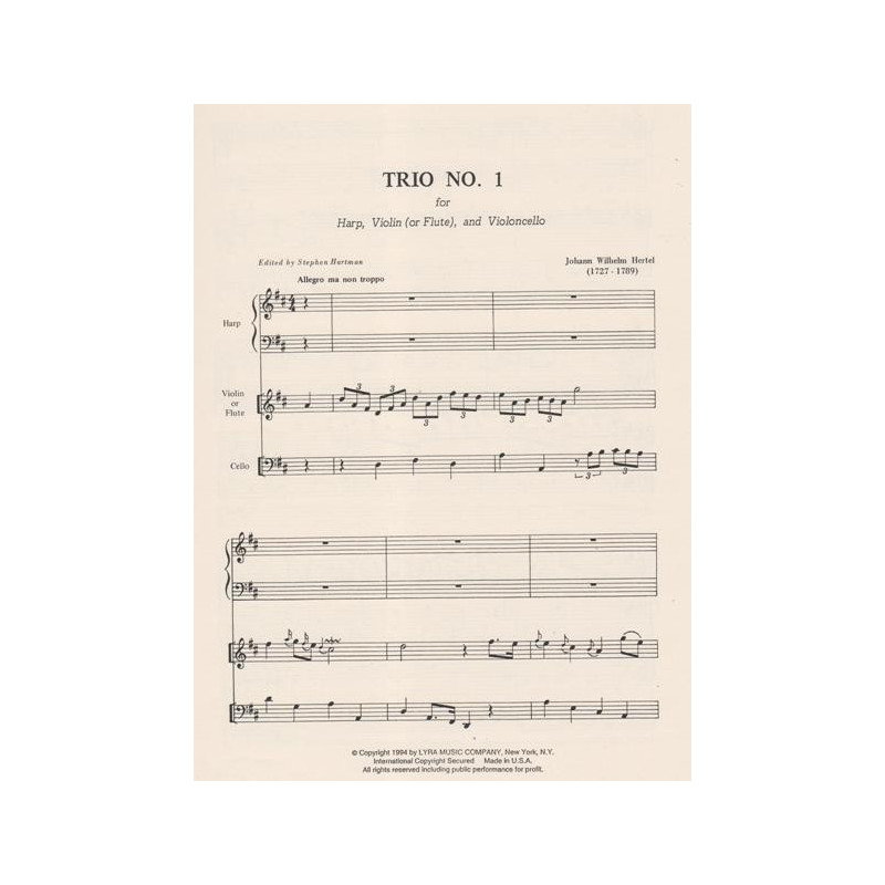 Hertel Johann Wilhelm - 3 trios (1)(violon ou fl