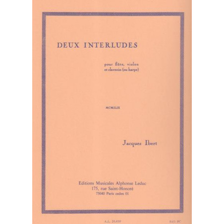 Ibert Jacques - 2 interludes (fl