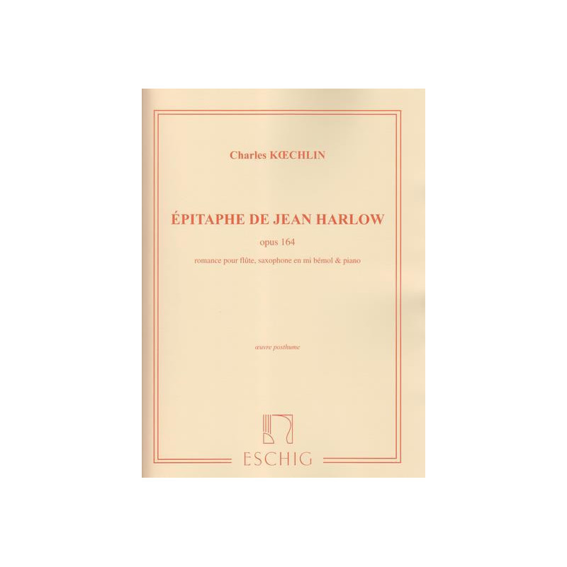Koechlin Charles - Epitaphe  de Jean Harlow (fl