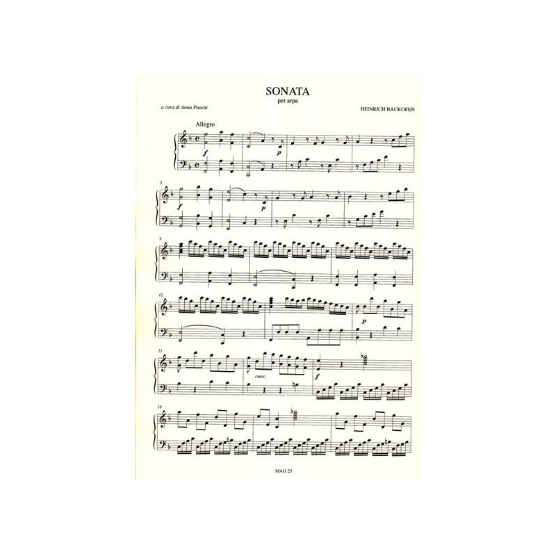 Backofen Johann Georg Heinrich - Sonata per arpa