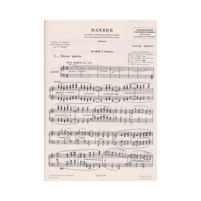 Debussy Claude - Danses (partie harpe)
