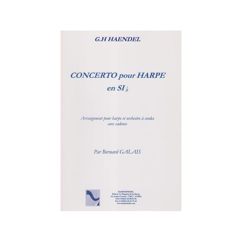 Haendel Georg Friedrich - Concerto pour Harpe, cadence de Galais Bernard