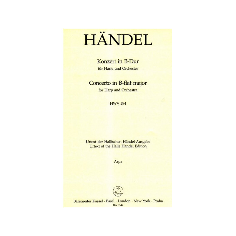 Haendel Georg Friedrich - Concerto en si b (partie harpe)