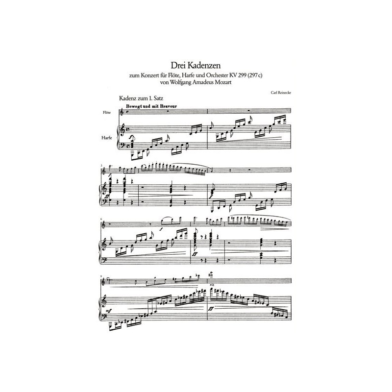 Mozart Wolfgang Amadeus - Trois cadences du concerto pour fl