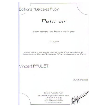 Paulet Vincent - Petit air (pour harpe ou harpe celtique) (1