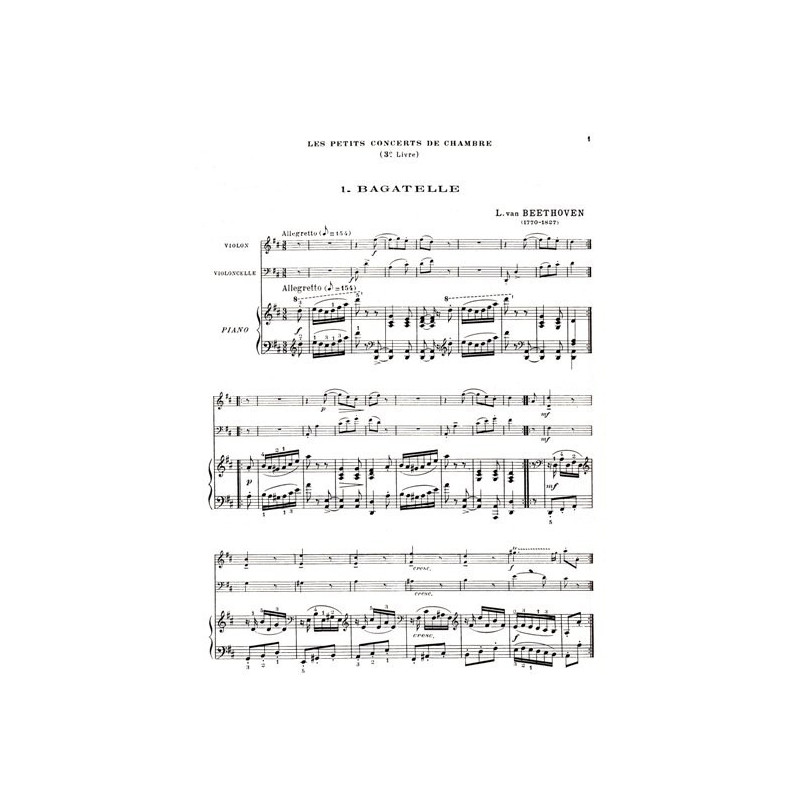 Divers Auteurs - Les petits concerts de chambre Vol. 3 (violon, violoncelle & piano ou harpe)