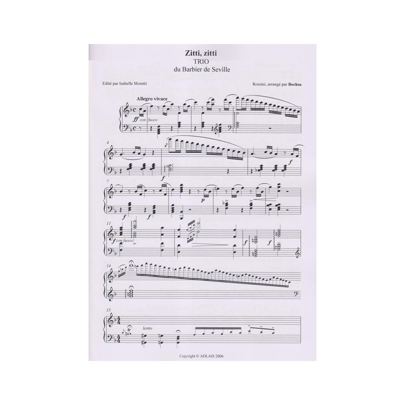 Rossini Gioacchino - Zitti Zitti "du Barbier de Seville" (harpe seule)