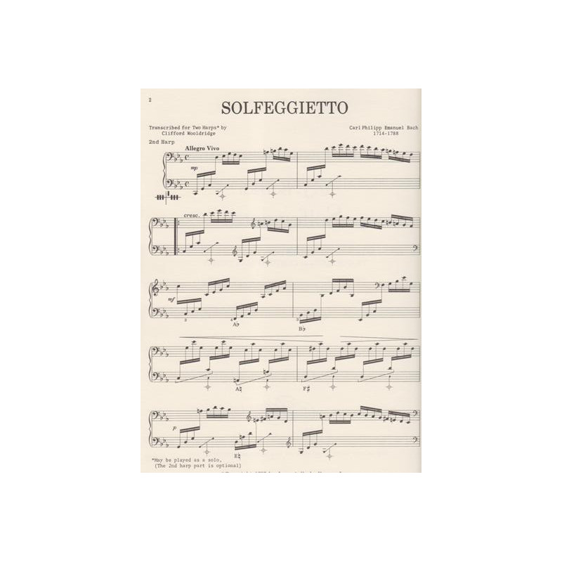 Bach Carl Philipp Emmanuel - Solfeggietto (2 harpes)