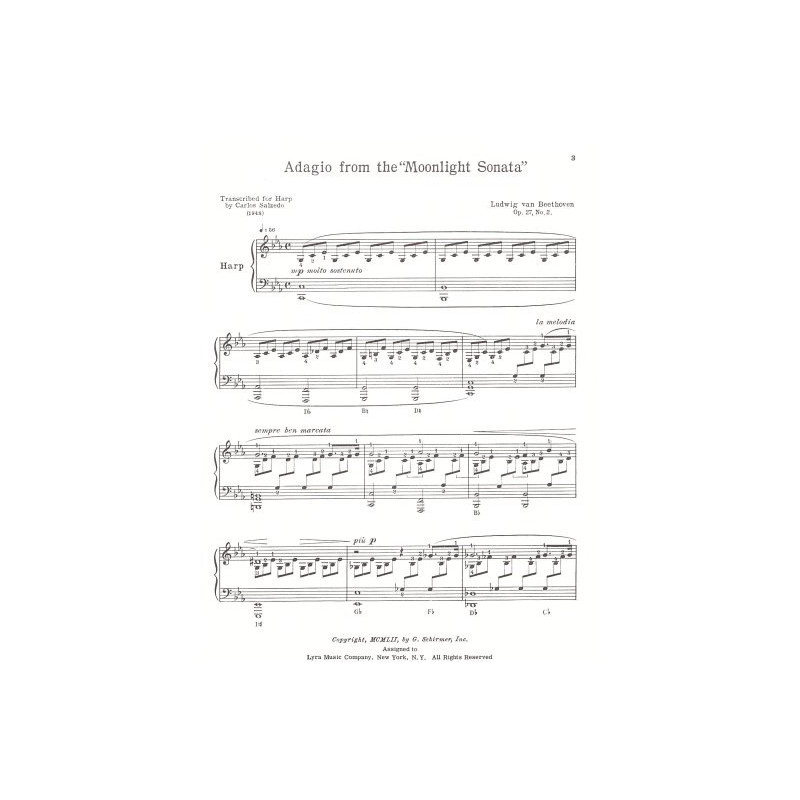 Beethoven Ludwig van - Adagio (Sonate au clair de lune - Carlos Salzedo)
