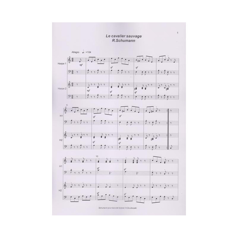 Schumann Robert - Pour duos de harpes