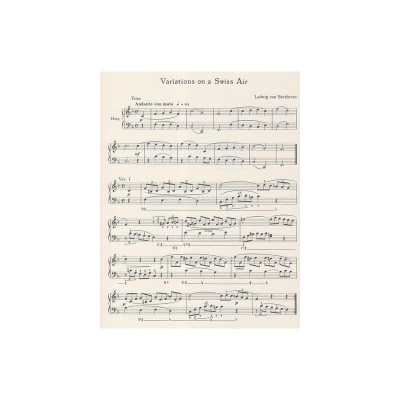 Beethoven Ludwig van - Variations sur un air Suisse (pour harpe)