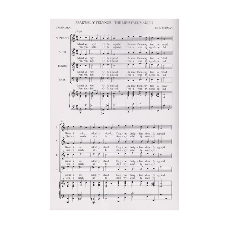 Thomas John - The minstrel's adieu to his native land (soprano, alto, tenor, bass & harp)