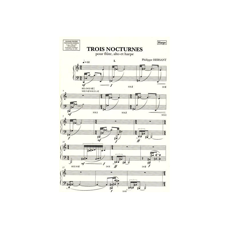Hersant Philippe - 3 nocturnes (fl