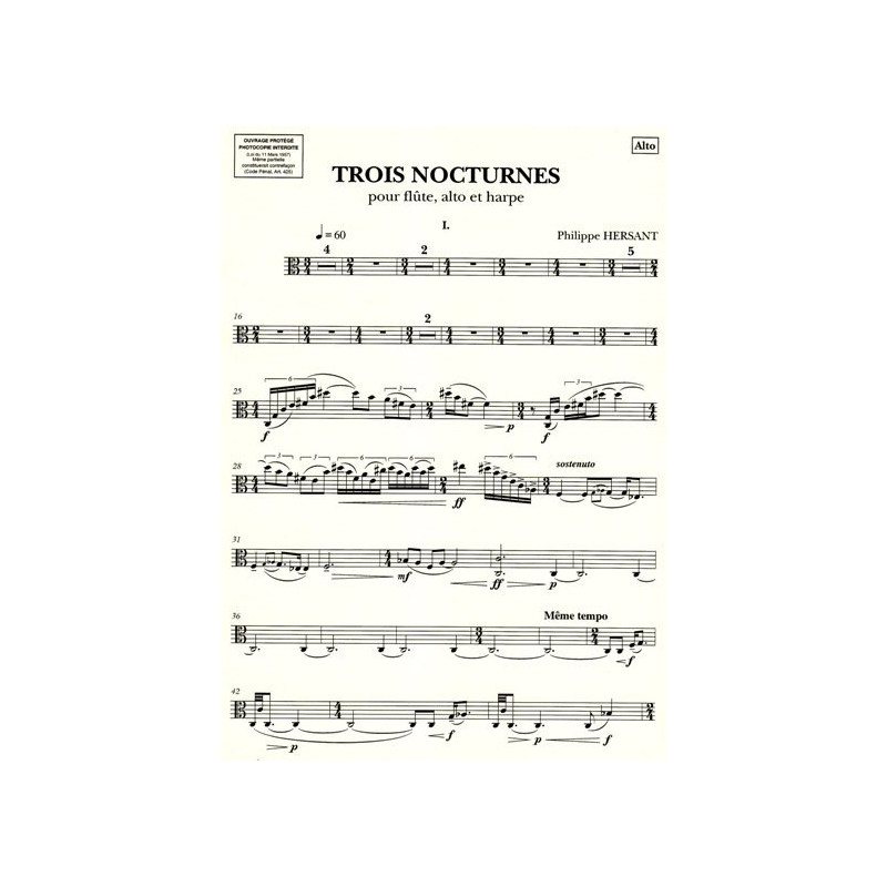 Hersant Philippe - 3 nocturnes (fl