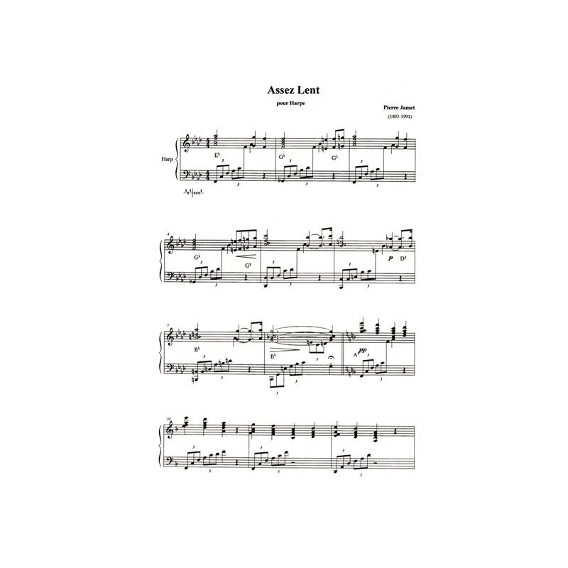 Jamet Pierre - Assez lent (pour harpe)