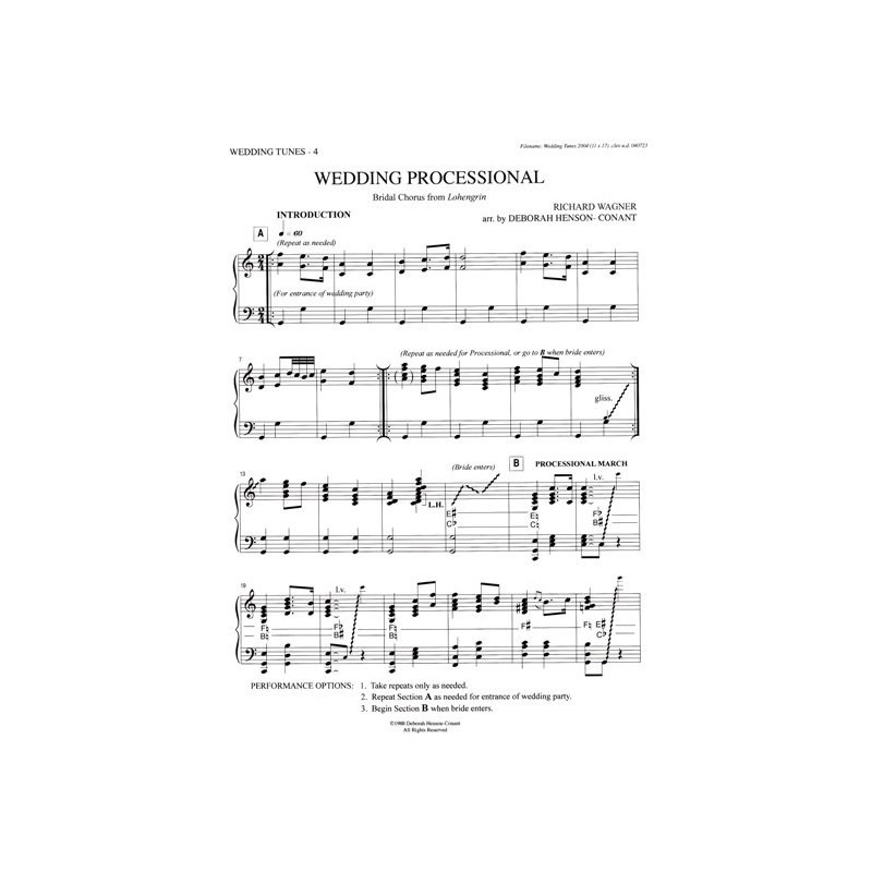 Henson Conant Deborah - Wedding Tunes for concert harp (pedal harp)