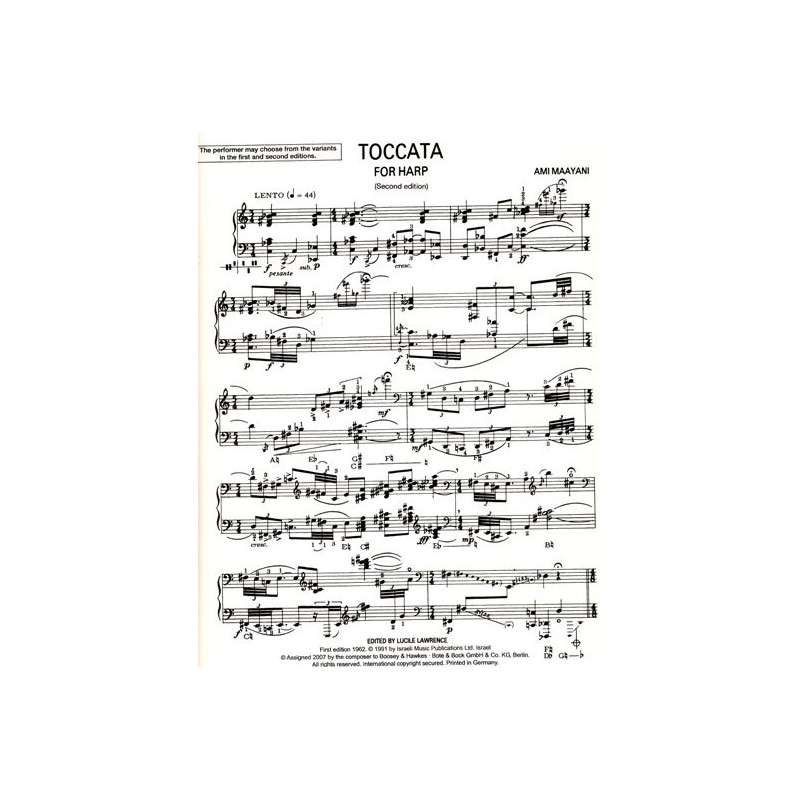 Maayani Ami - Toccata (pour harpe seule)