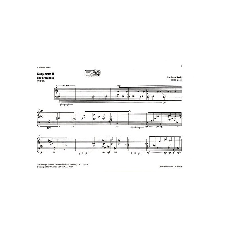 Berio Luciano - Sequenza II per arpa sola (1263)
