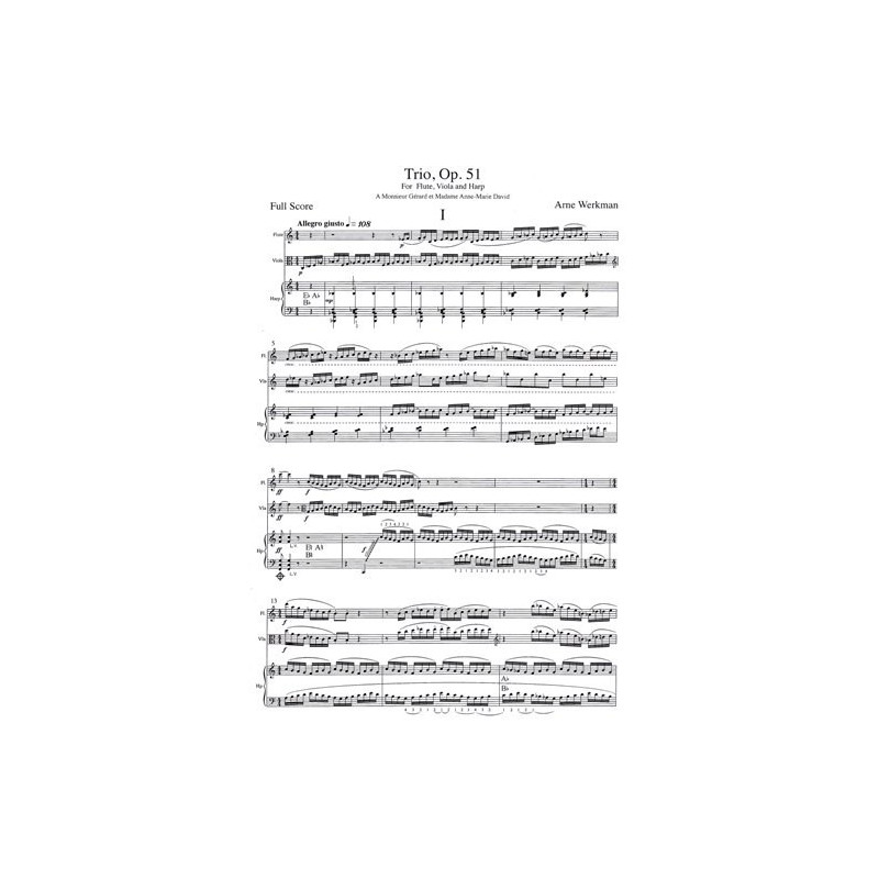 Werkman Arne - Trio Op. 51 (for flute, viola and harp)