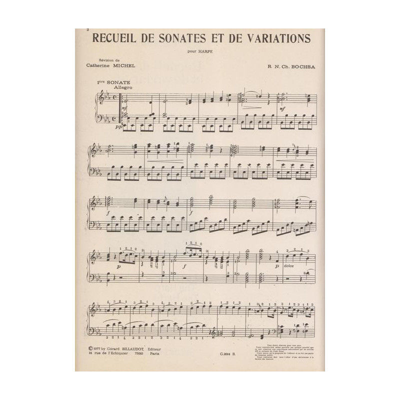 Bochsa Nicola-Charles - Recueil de sonates et variations